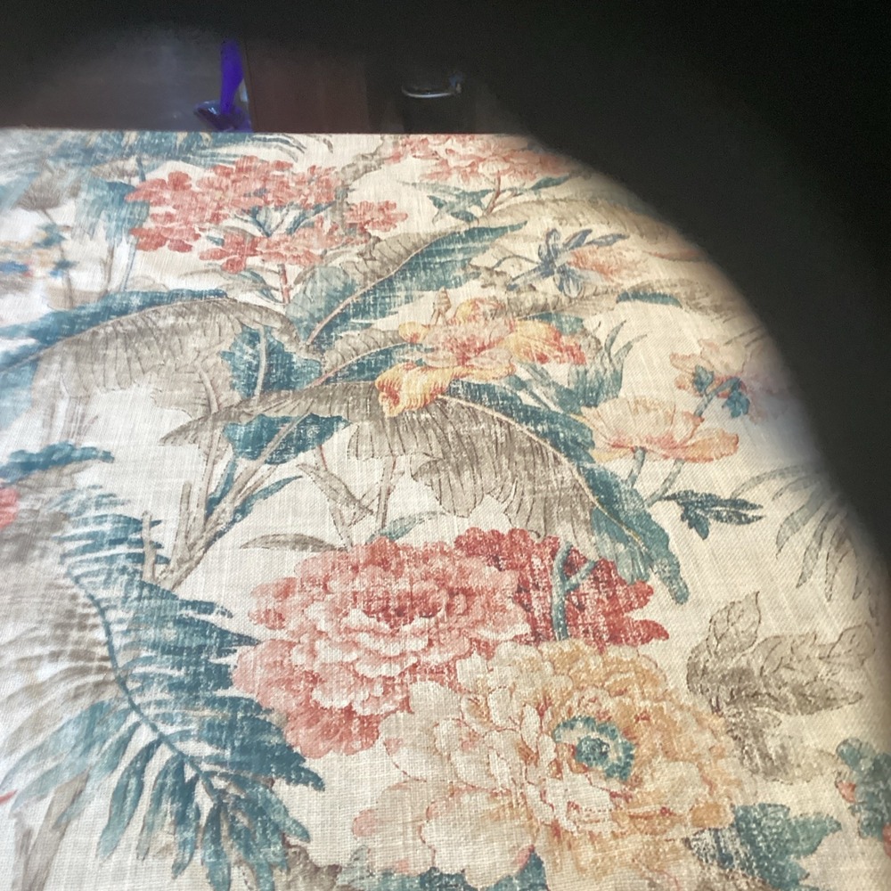 P Kaufmann Bonita Springs Blue Spruce Fabric 54" Wide Linen Rayon Floral BTY